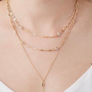 Layered Gold Star Necklace